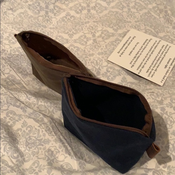 In Blue Handmade Medium Waxed Canvas Pouches - Picture 3 of 3